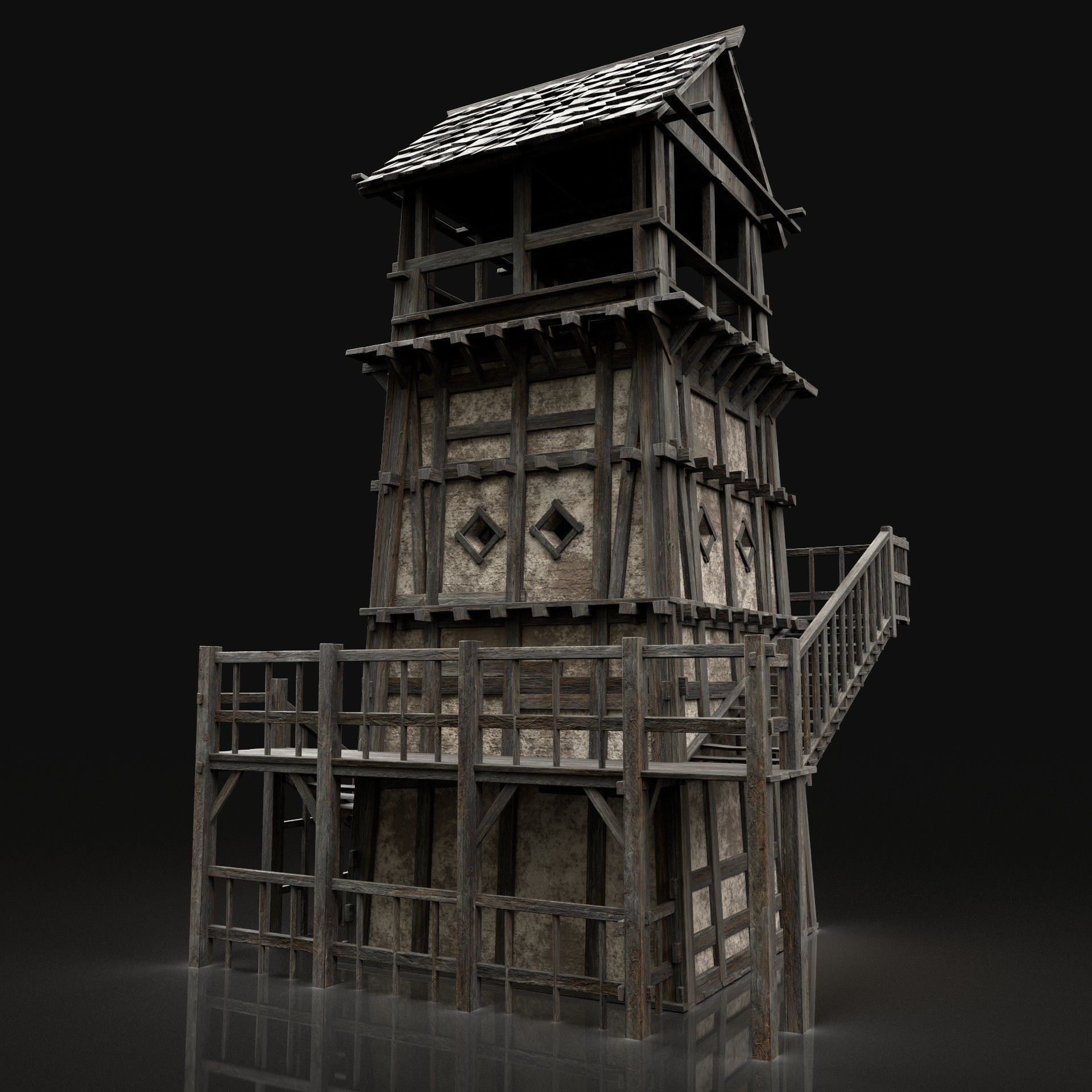 ENTERABLE HIGH TOWER WATCHTOWER COLLECTION BUILDINGS _14