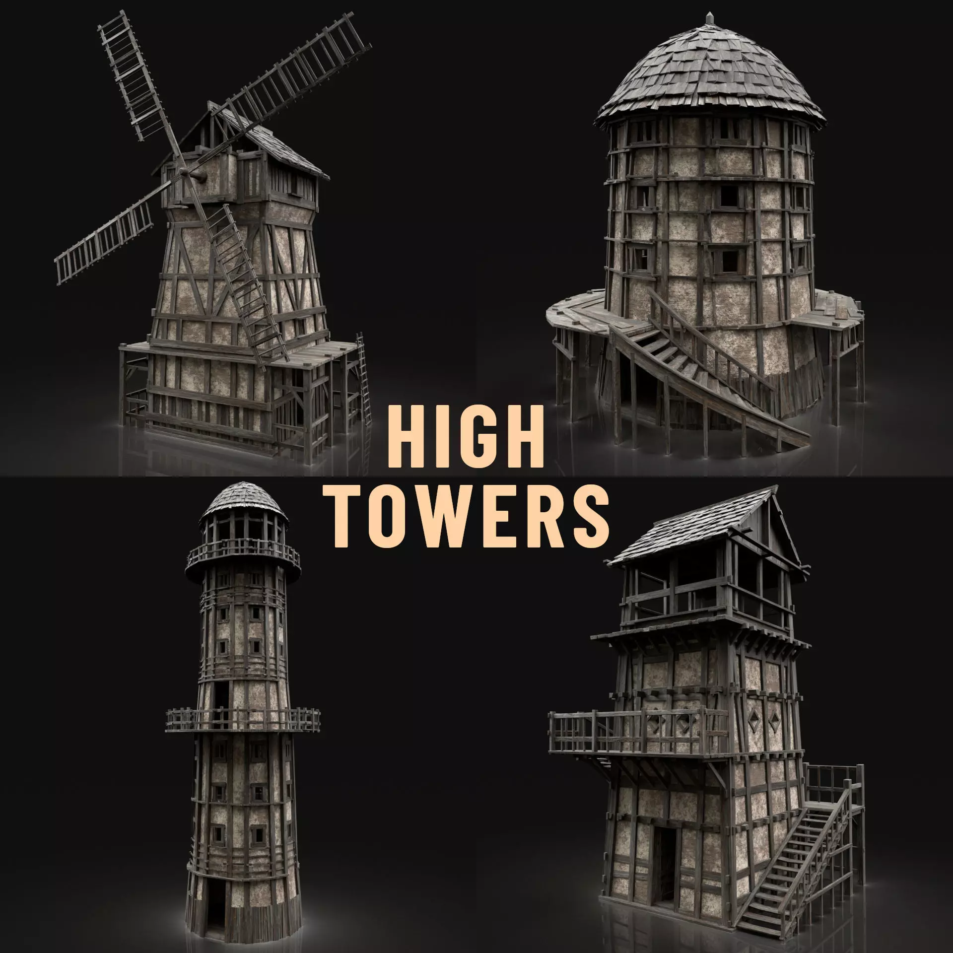 ENTERABLE HIGH TOWER WATCHTOWER COLLECTION BUILDINGS _0