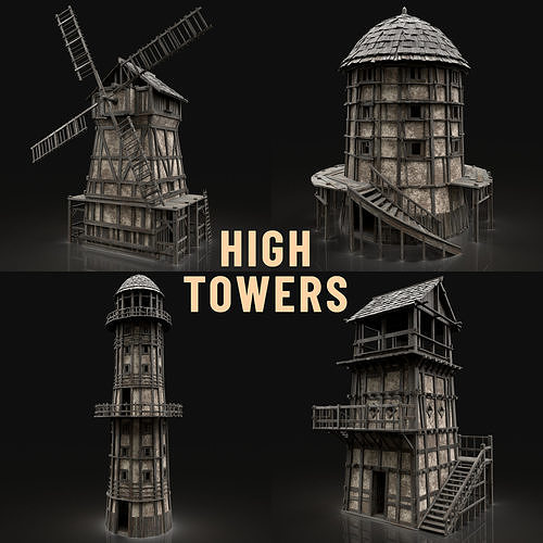 ENTERABLE HIGH TOWER WATCHTOWER COLLECTION BUILDINGS 