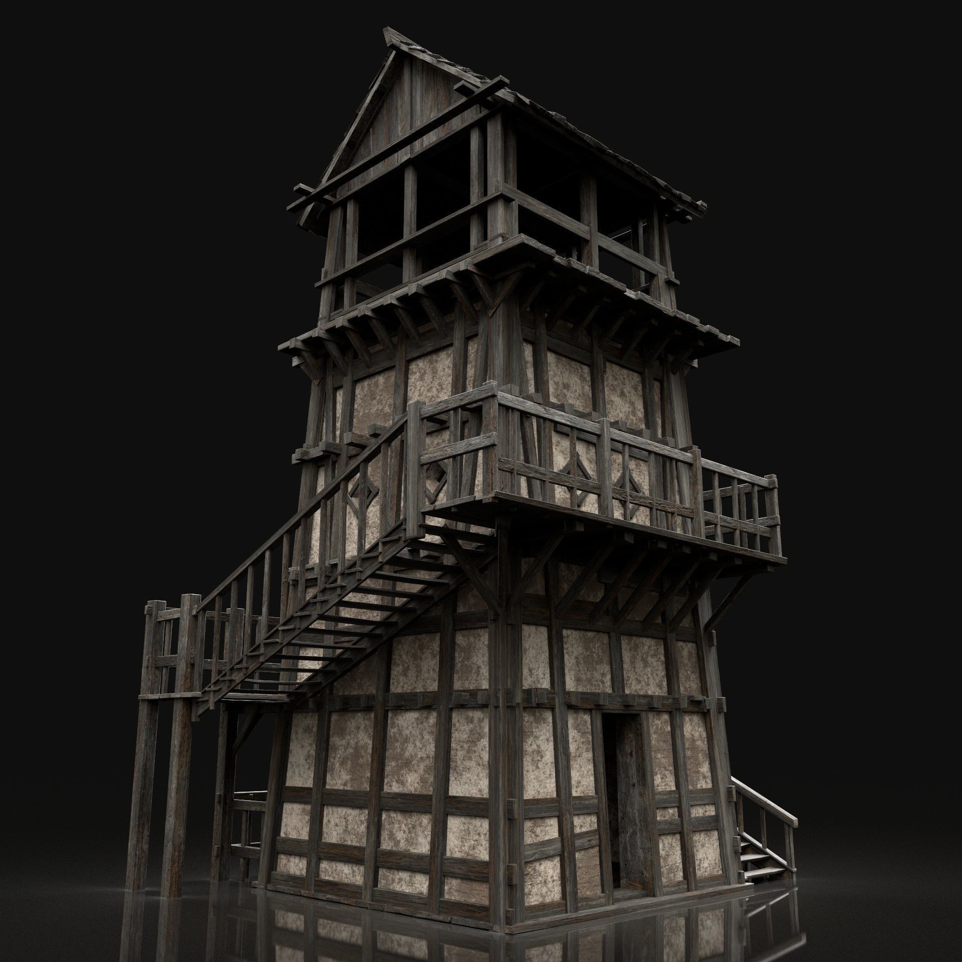 ENTERABLE HIGH TOWER WATCHTOWER COLLECTION BUILDINGS _13