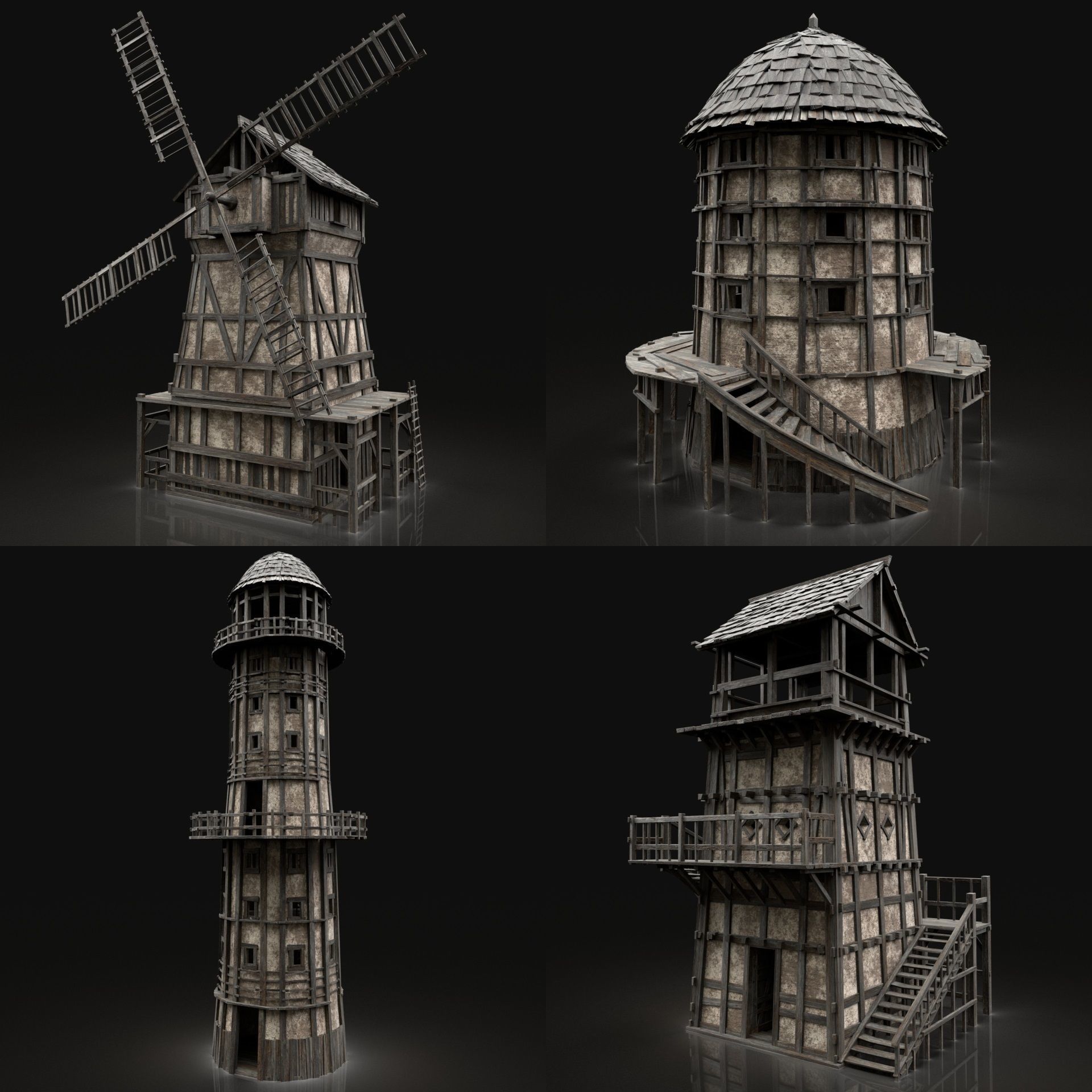 ENTERABLE HIGH TOWER WATCHTOWER COLLECTION BUILDINGS _5