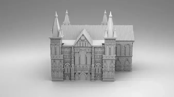 Rich gothic house 3D print model