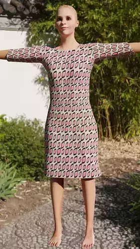 Modern dress with decorative pattern