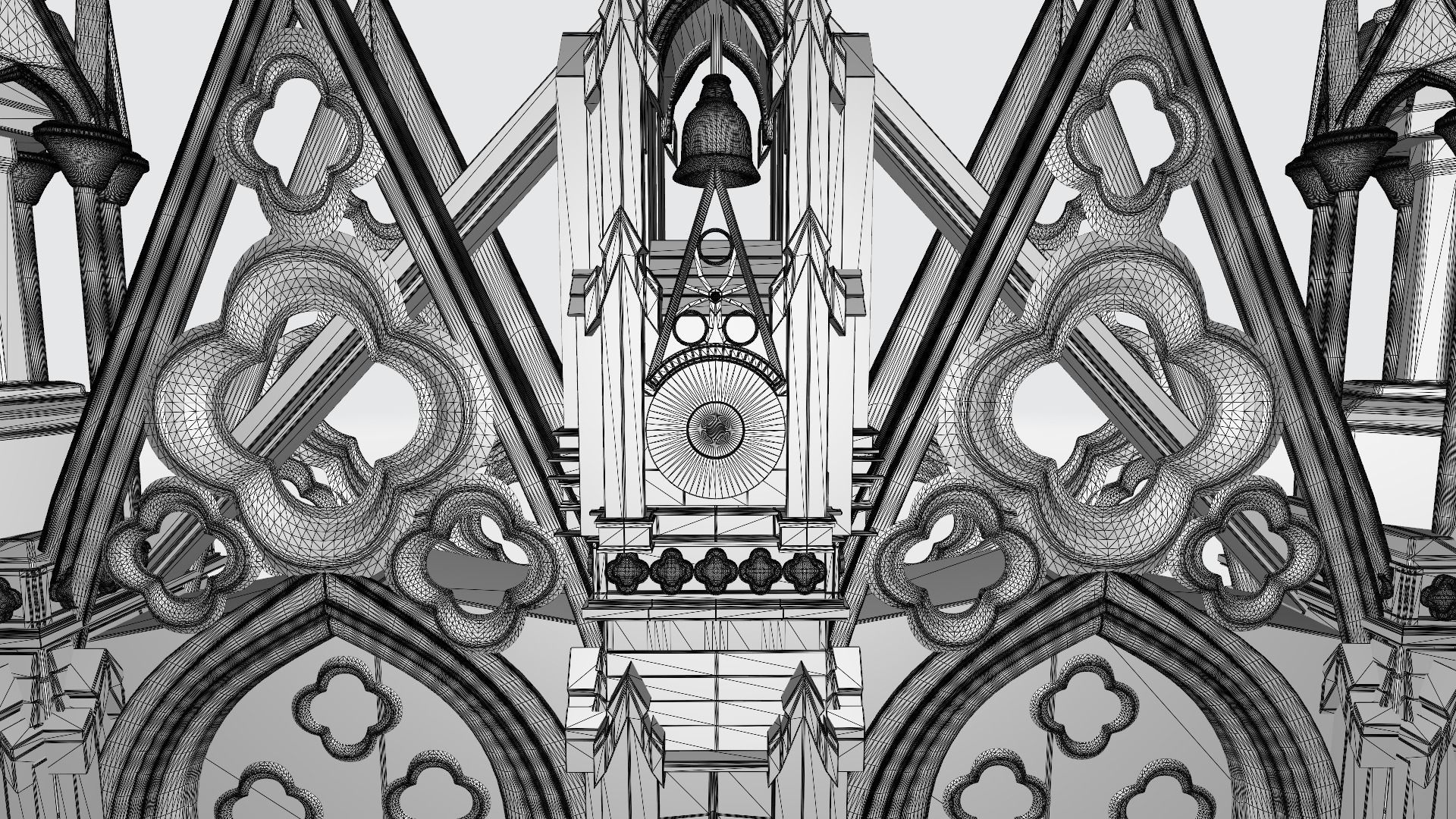 Gothic builds of castle 3D print model_4