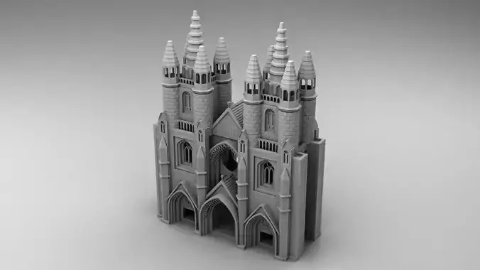 Gothic style castle 3D print model