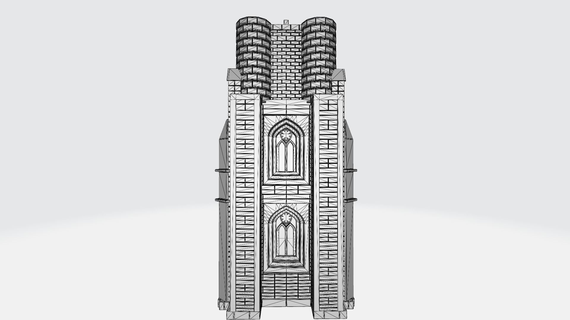 Gothic style castle 3D print model_5