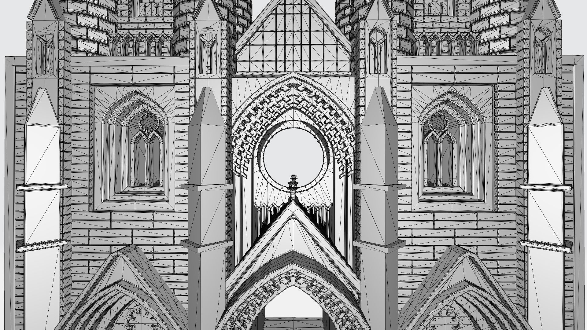 Gothic style castle 3D print model_6