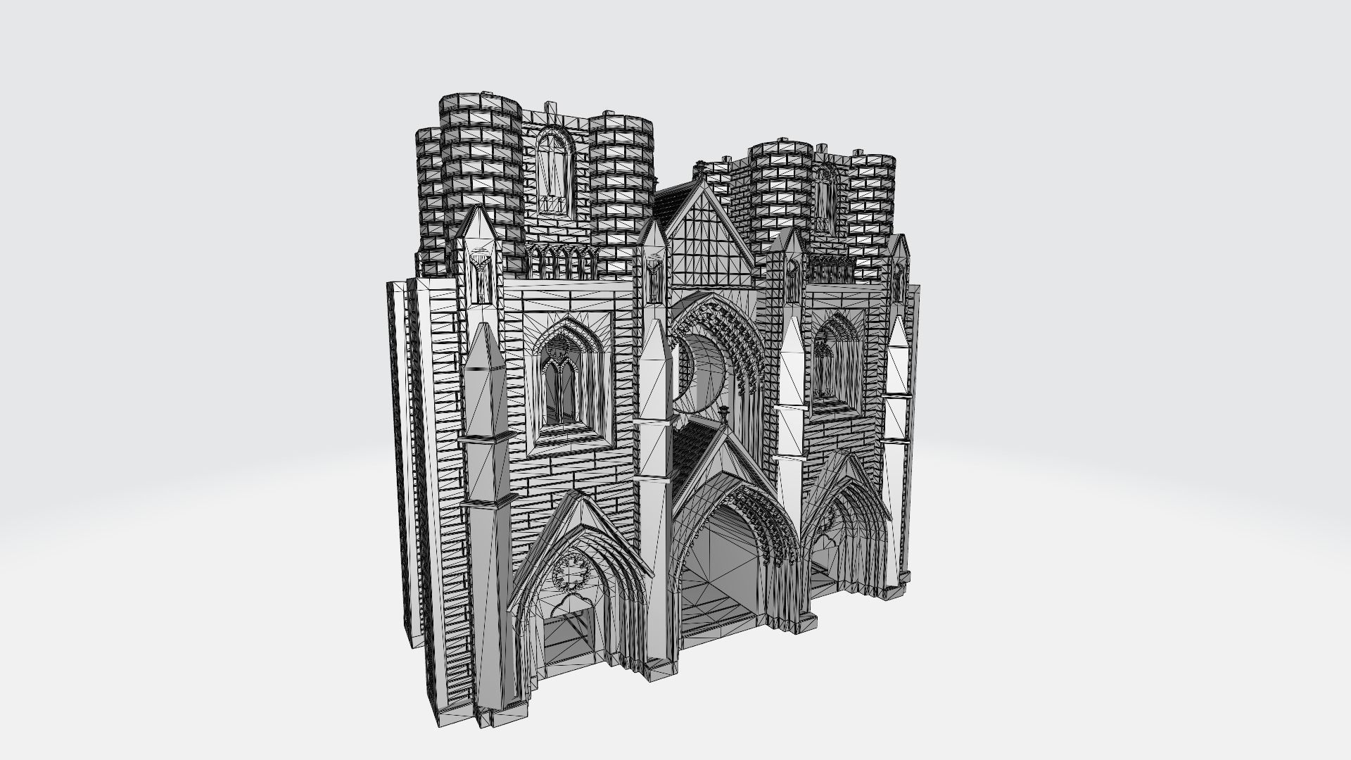 Gothic style castle 3D print model_4