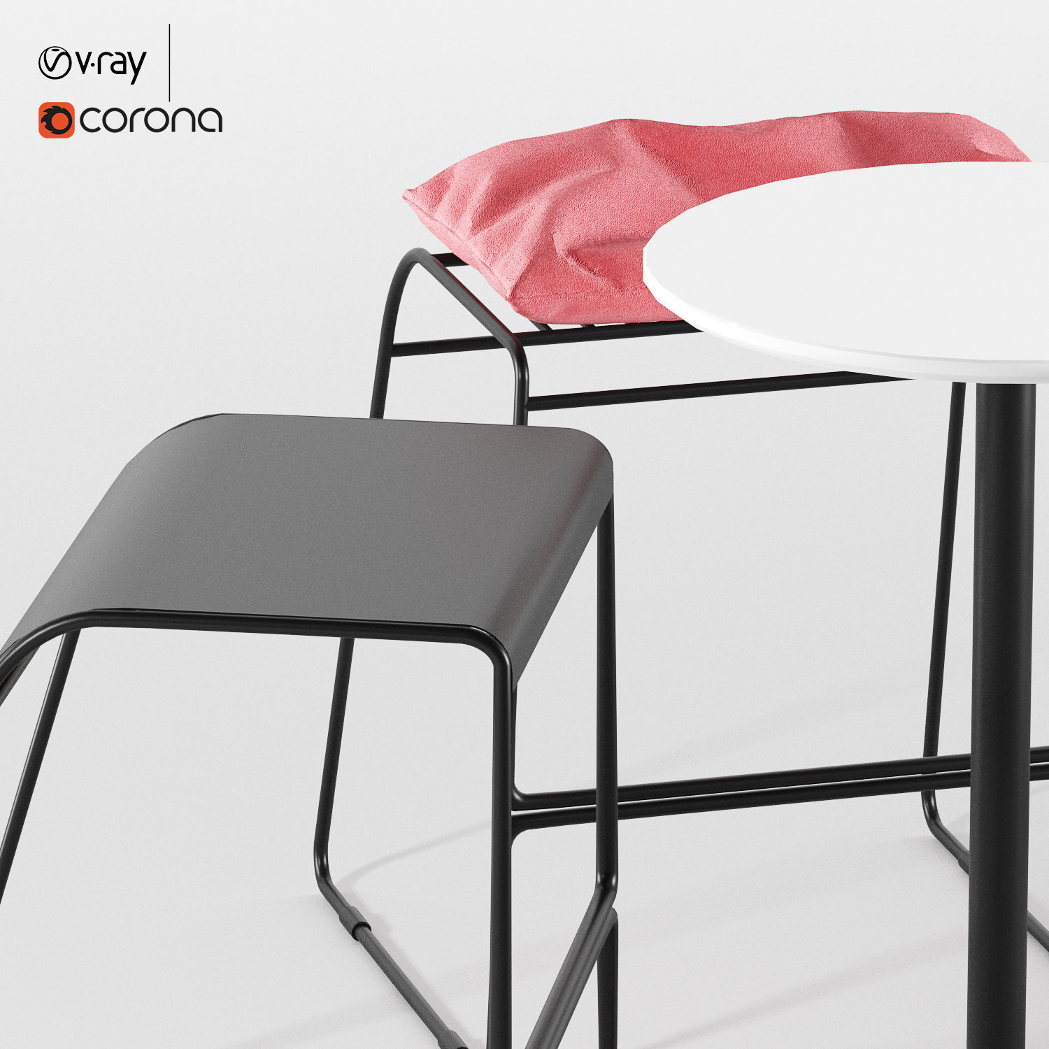 Anco Black Counter Stool by Article 3D model_1