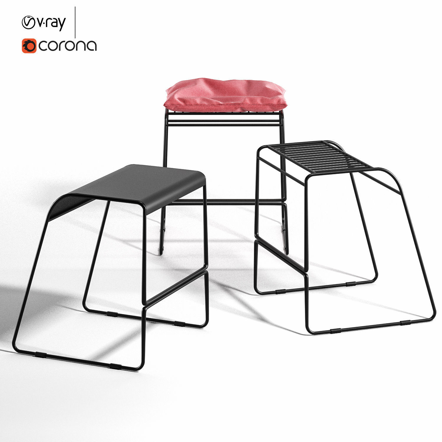 Anco Black Counter Stool by Article 3D model_2