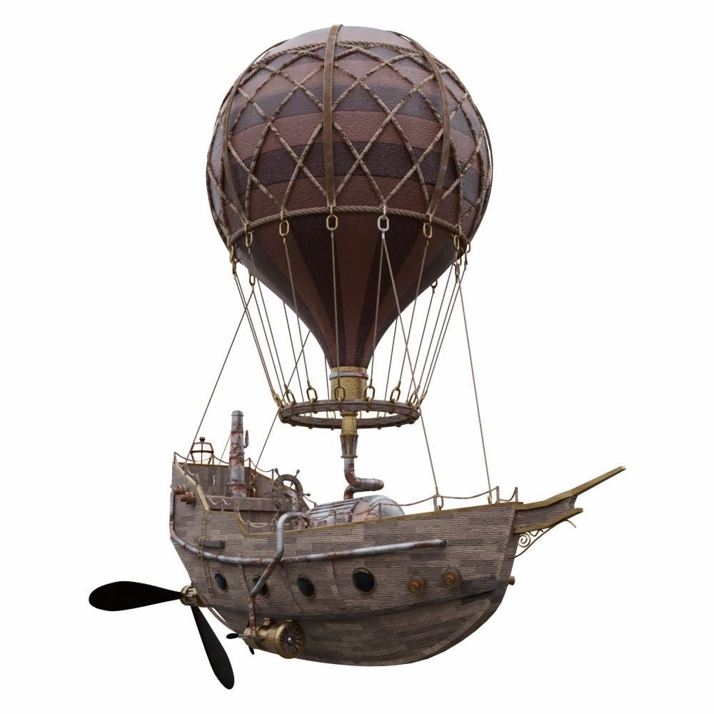Steampunk Hot Air Balloon 3D model_1