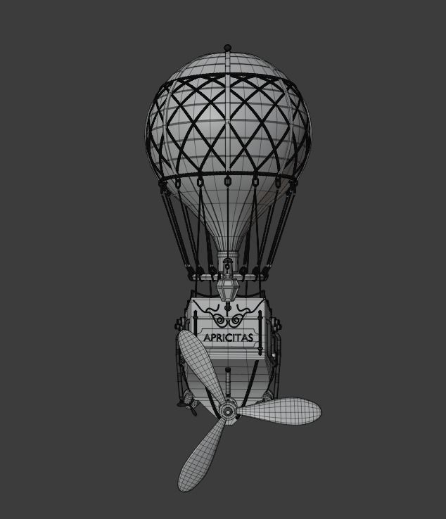 Steampunk Hot Air Balloon 3D model_10