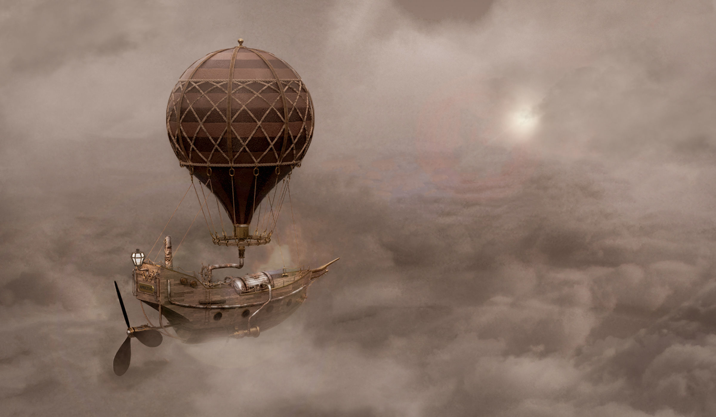 Steampunk Hot Air Balloon 3D model_6