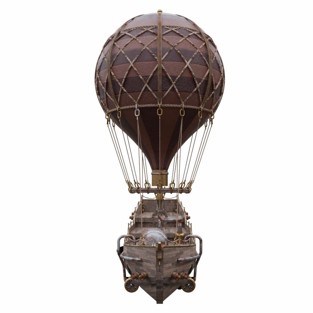 Steampunk Hot Air Balloon 3D model_5