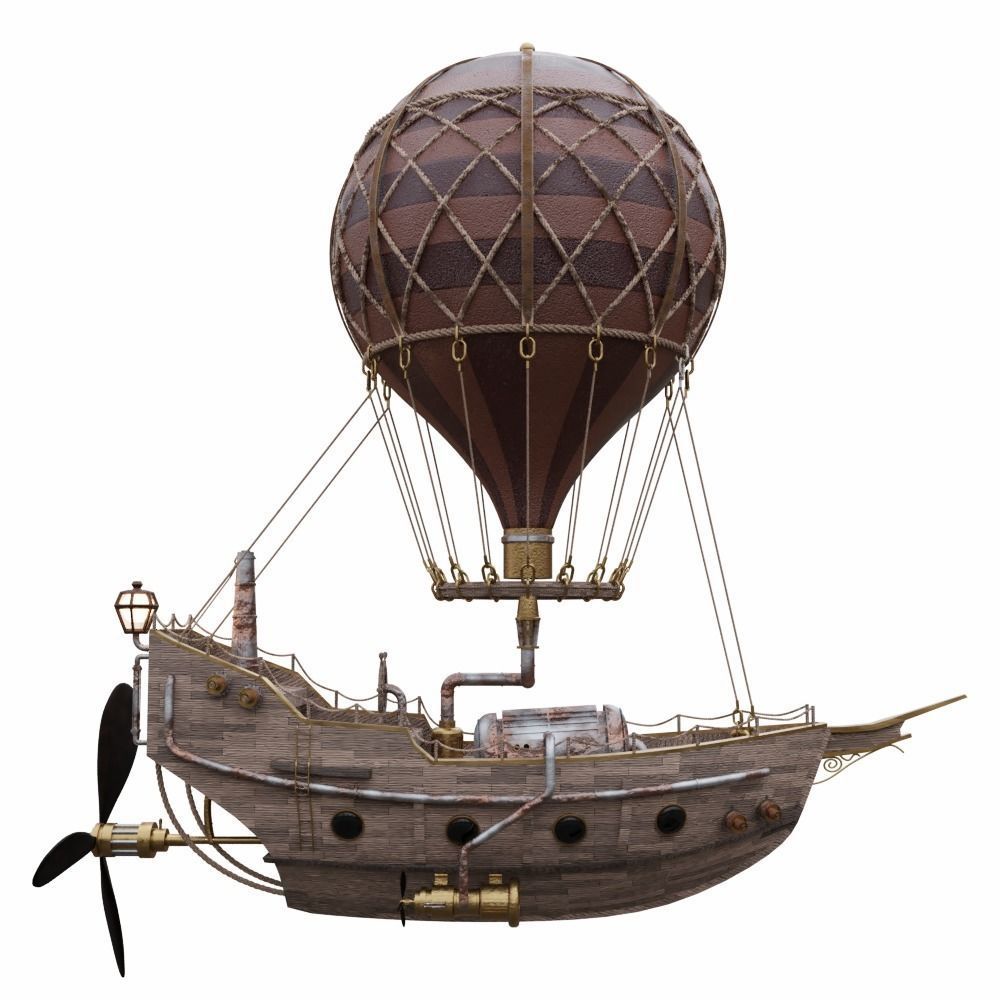 Steampunk Hot Air Balloon 3D model_4
