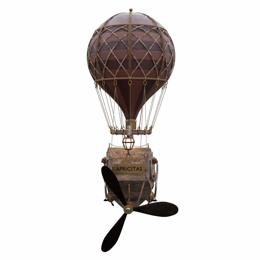 Steampunk Hot Air Balloon 3D model_3