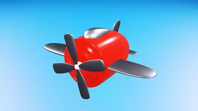 cartoon airplane red metal propeller for children jet