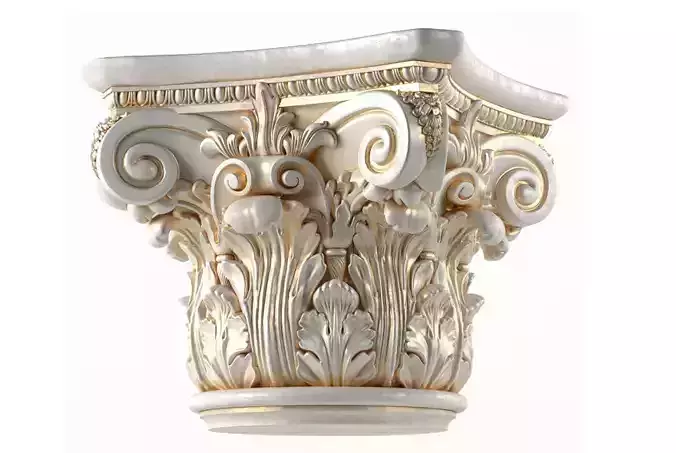 Round Column Capital Decorative painting 3D model