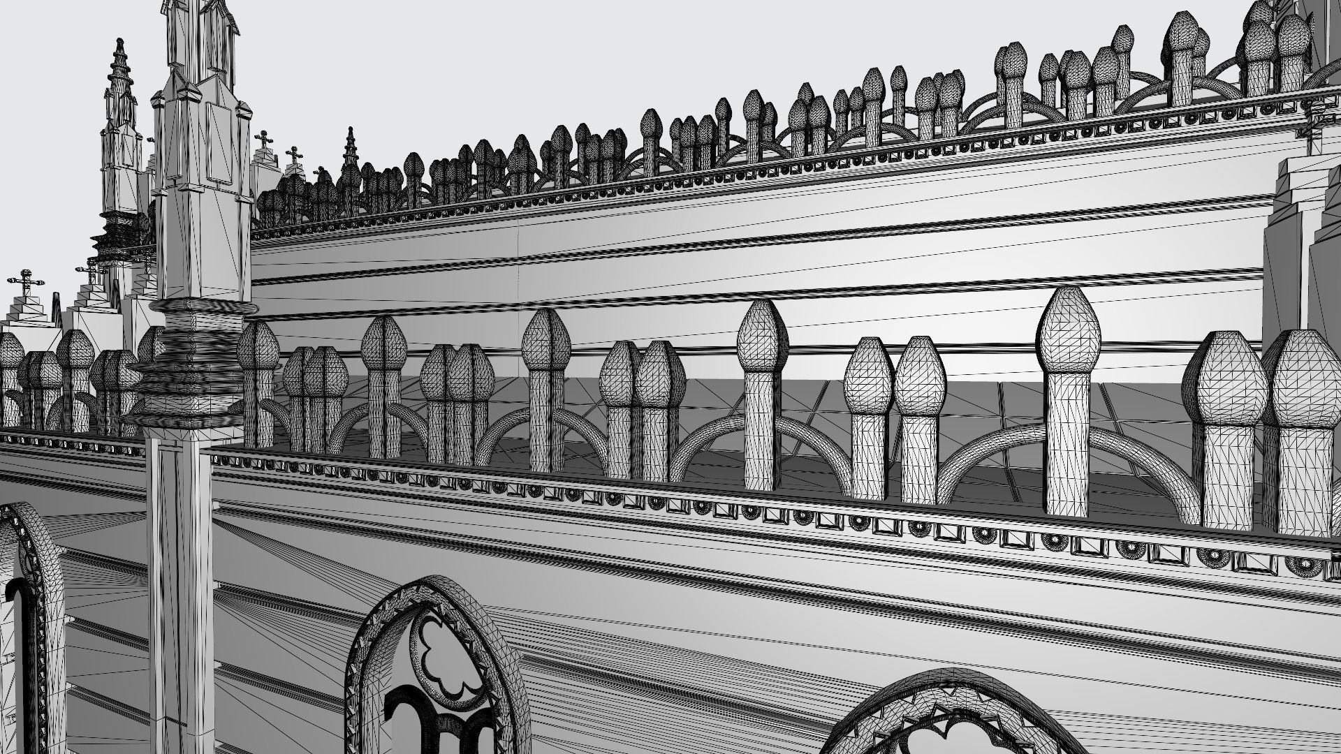 Gothic style house 3D print model_4