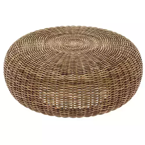 Round rattan pouf california