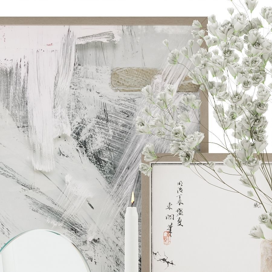 Marble Decorative Set with Old Books 3D model_3