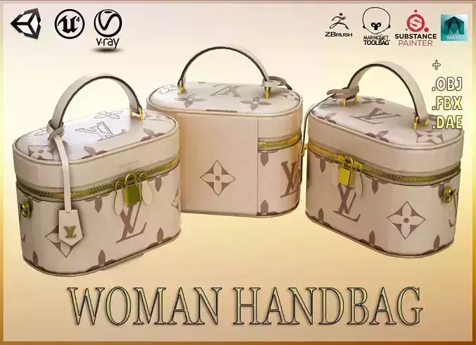Woman Handbag Louis Vuitton Low-poly 3D model