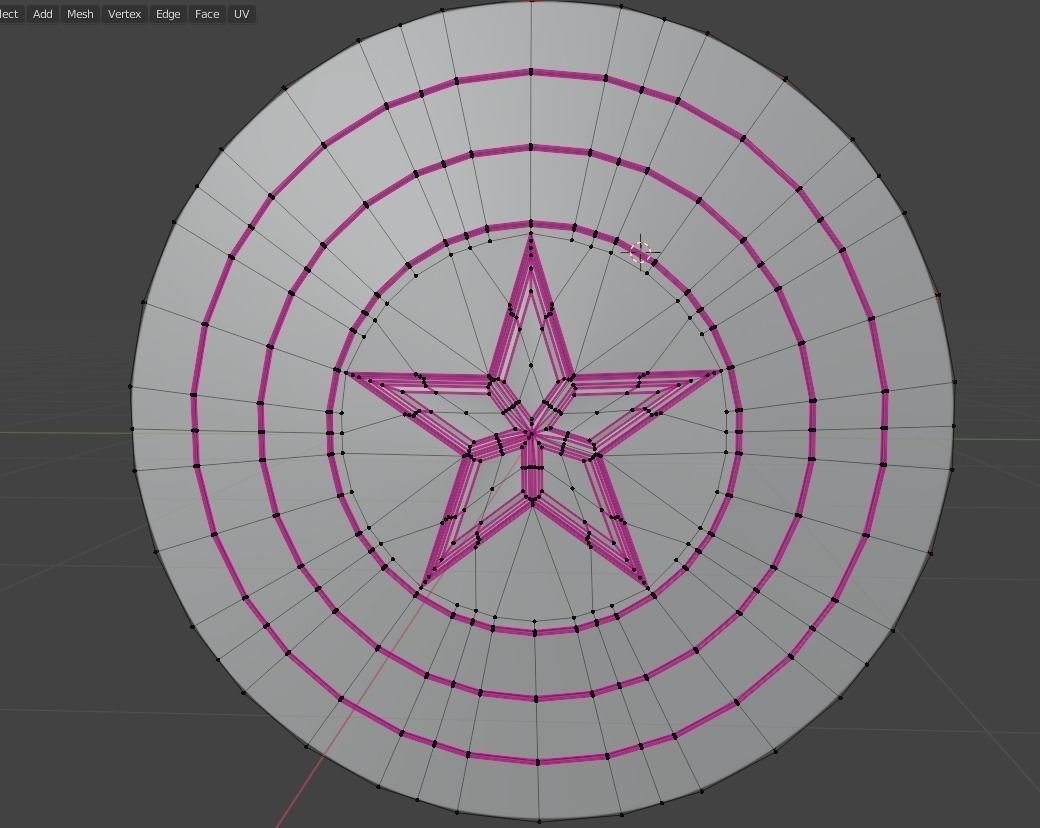 Captain America Shield Low-poly 3D model_17