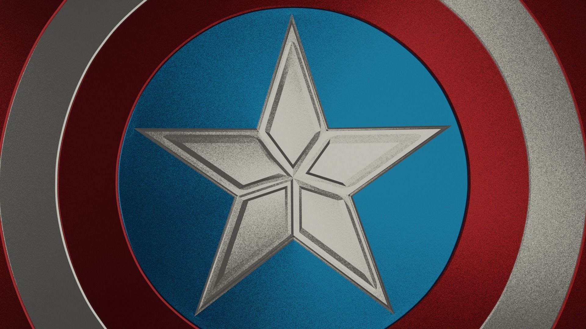 Captain America Shield Low-poly 3D model_5