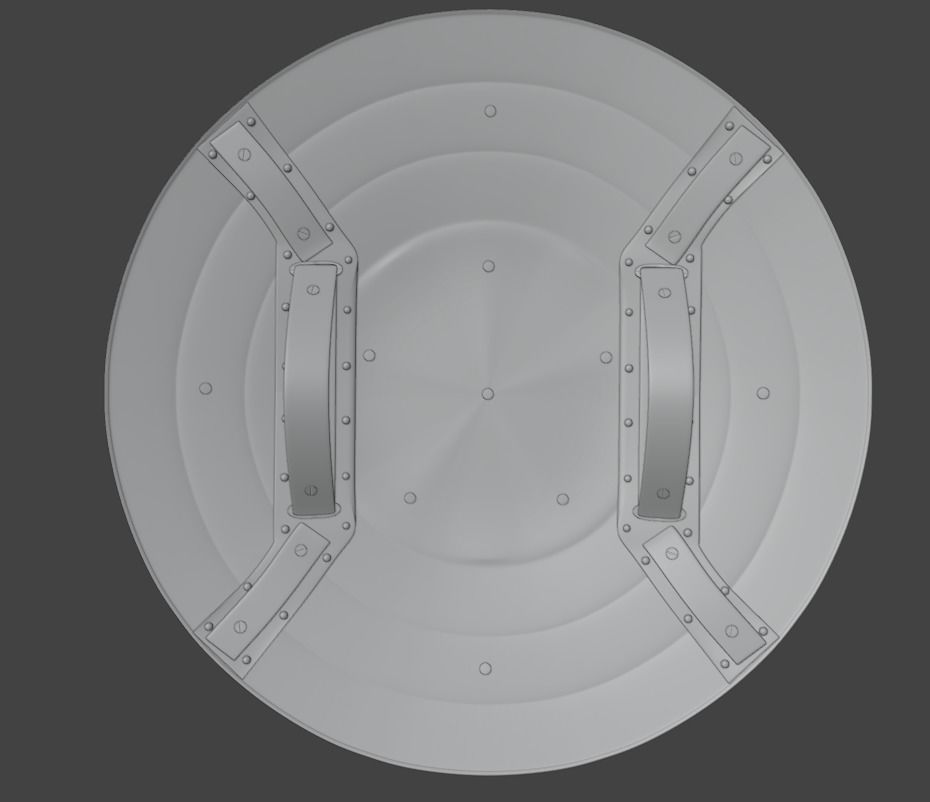 Captain America Shield Low-poly 3D model_11