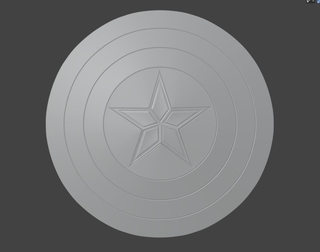 Captain America Shield Low-poly 3D model_10