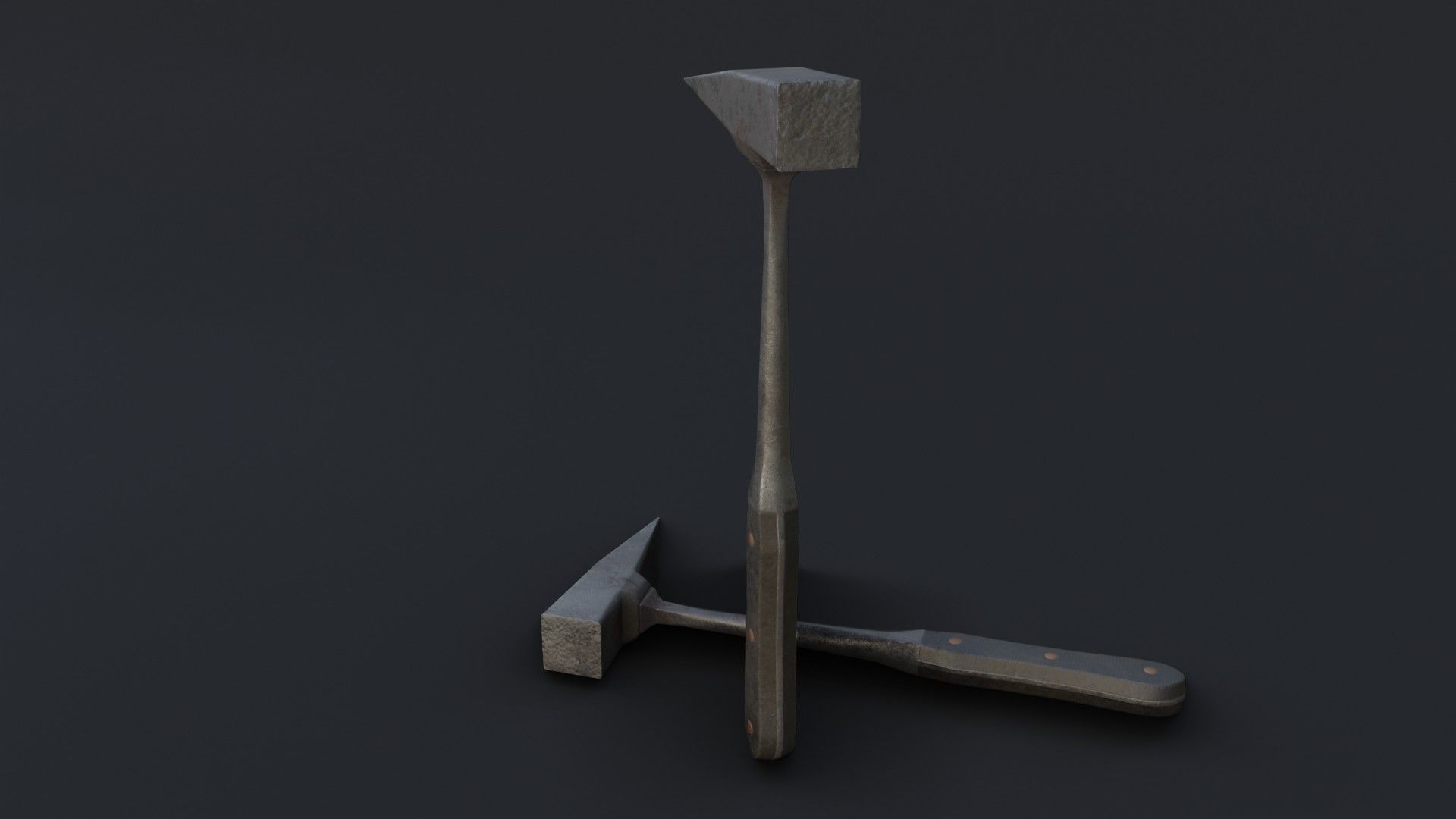 Old Dirty Post Mortem Hammer Low-poly 3D model_4