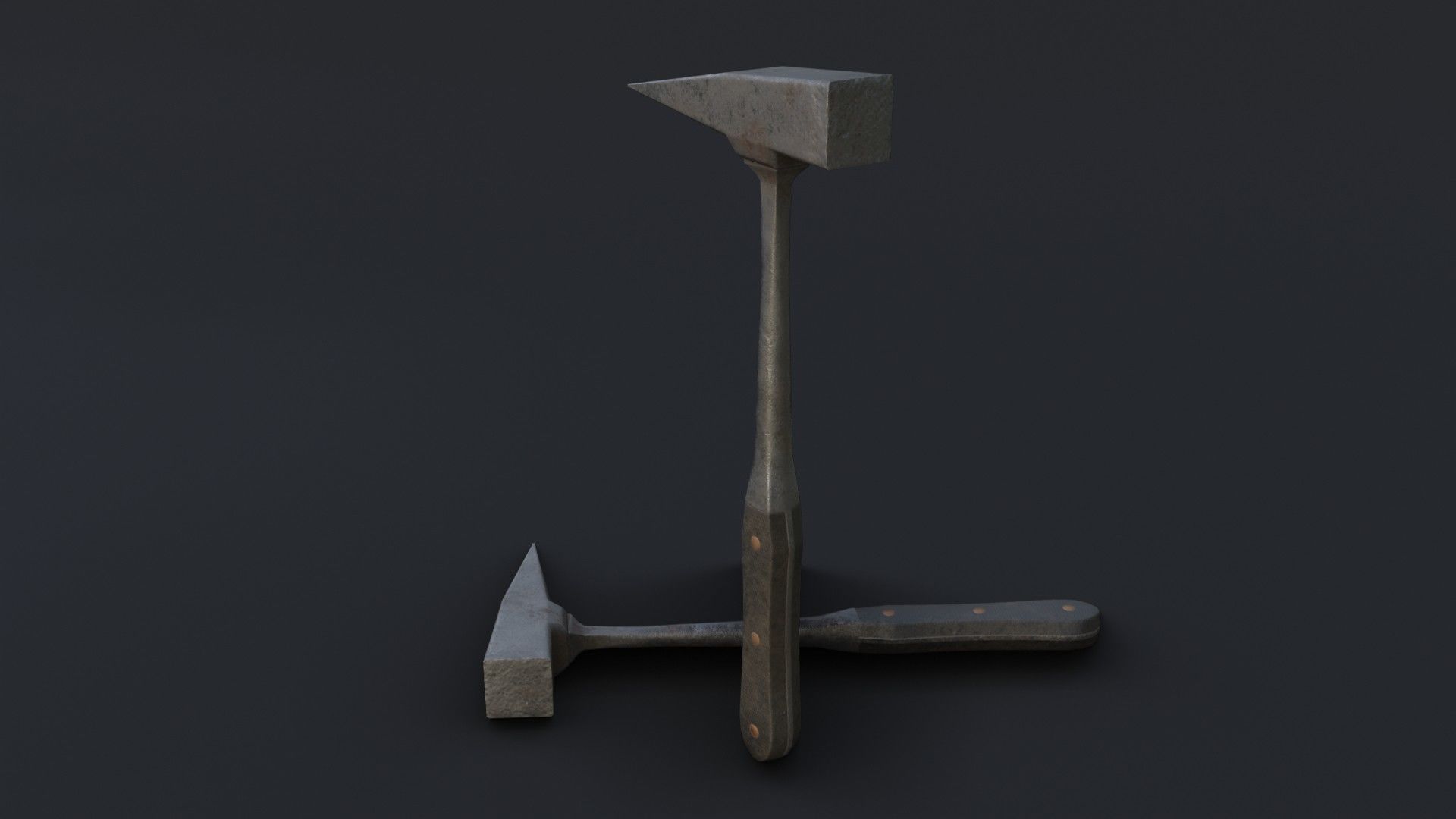 Old Dirty Post Mortem Hammer Low-poly 3D model_2