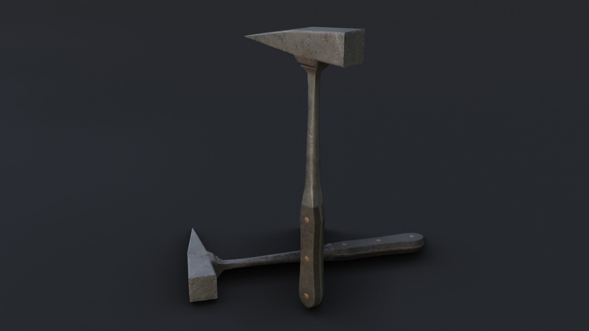 Old Dirty Post Mortem Hammer Low-poly 3D model_1