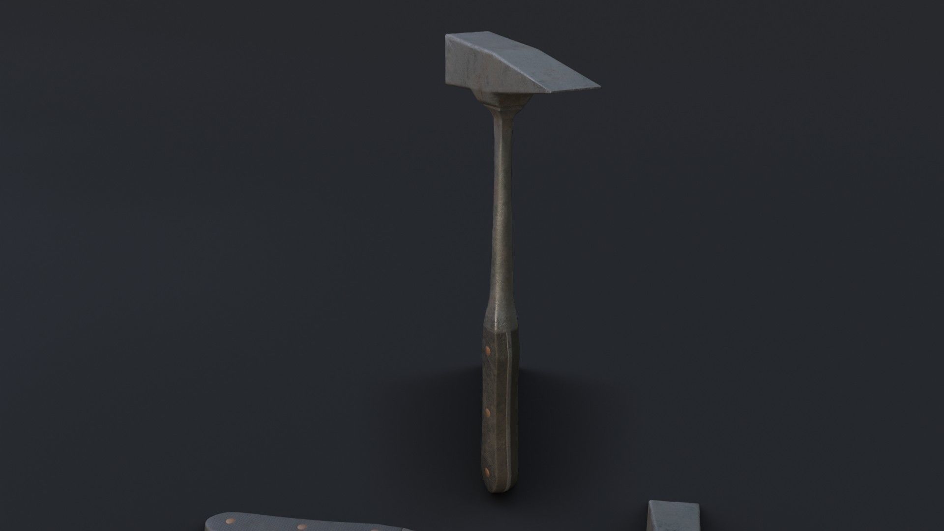 Old Dirty Post Mortem Hammer Low-poly 3D model_20