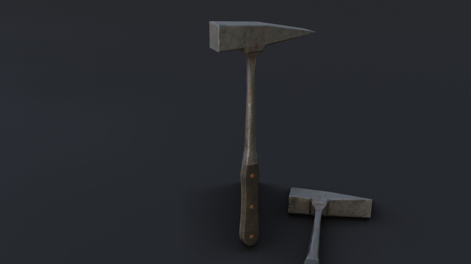 Old Dirty Post Mortem Hammer Low-poly 3D model_12