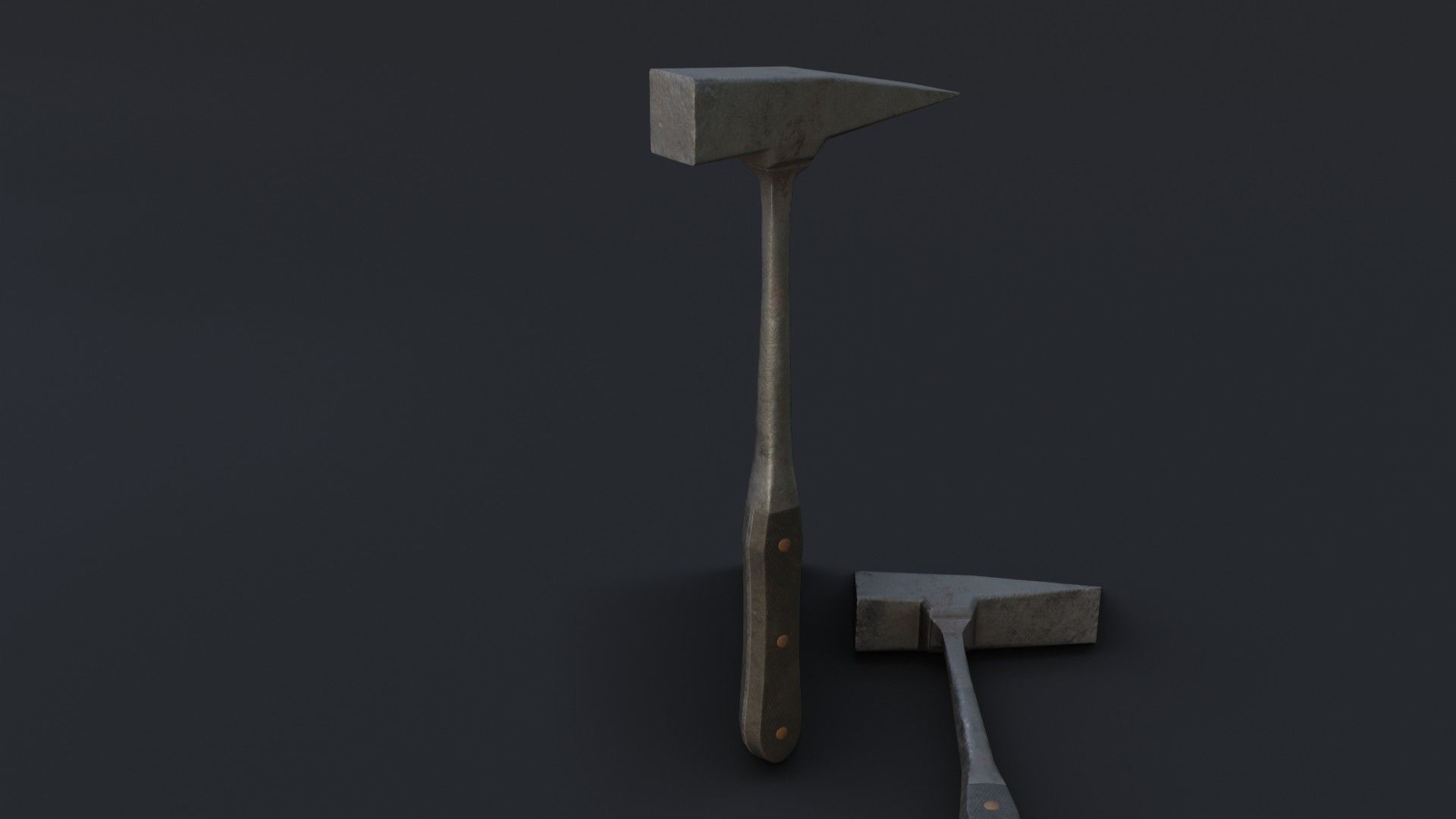 Old Dirty Post Mortem Hammer Low-poly 3D model_11