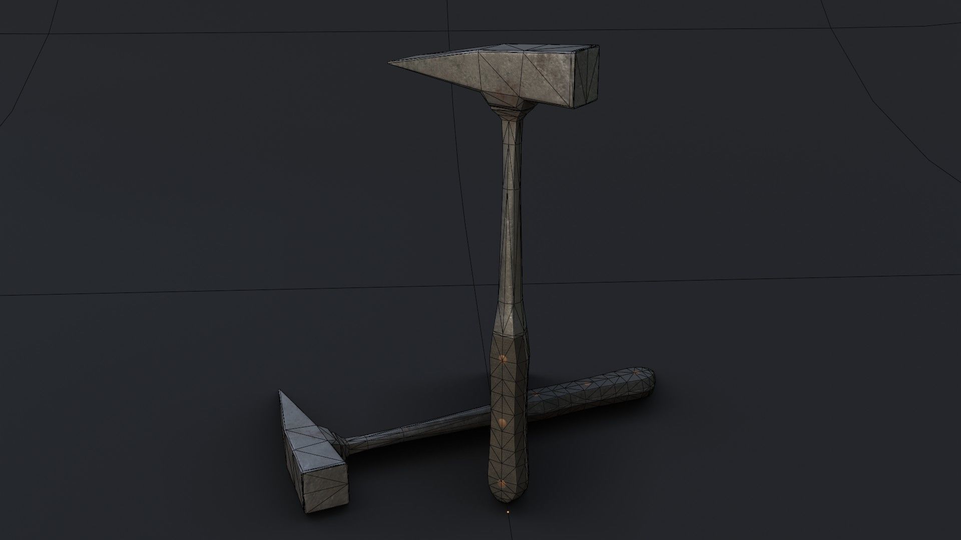 Old Dirty Post Mortem Hammer Low-poly 3D model_35