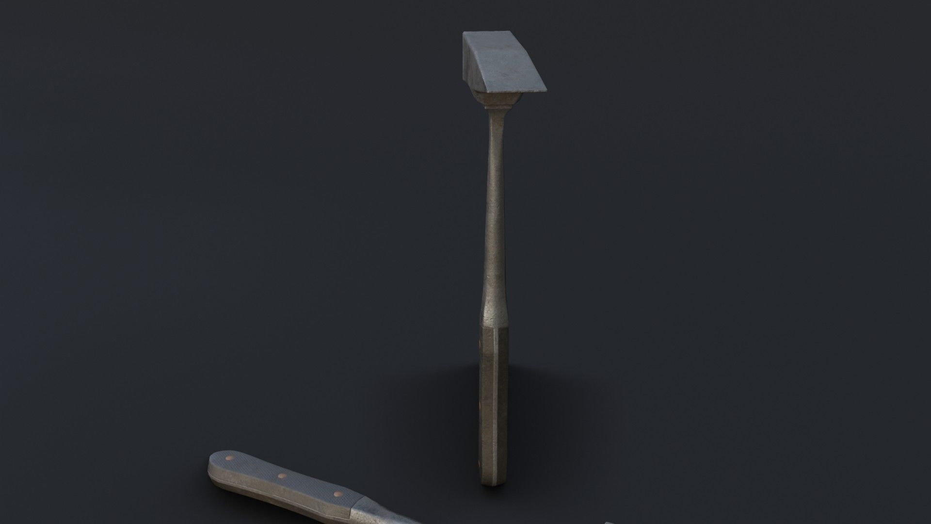 Old Dirty Post Mortem Hammer Low-poly 3D model_22