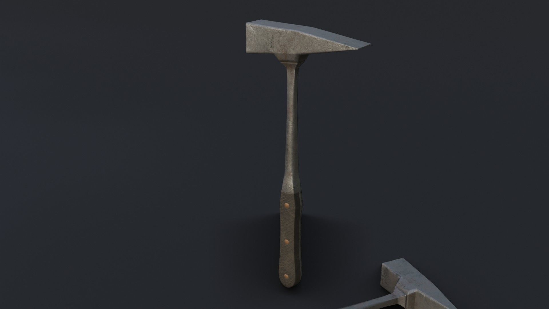 Old Dirty Post Mortem Hammer Low-poly 3D model_17