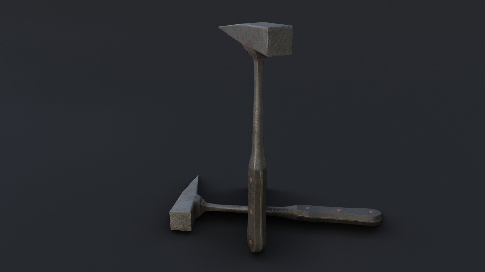 Old Dirty Post Mortem Hammer Low-poly 3D model_3