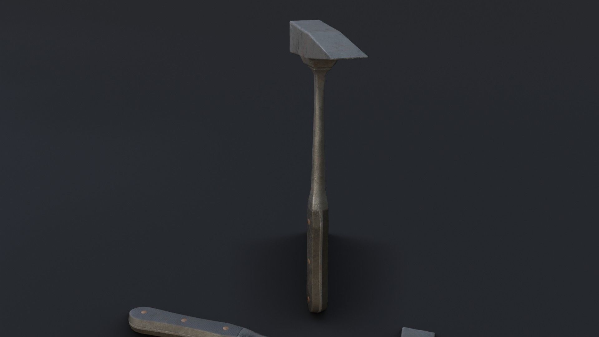 Old Dirty Post Mortem Hammer Low-poly 3D model_21