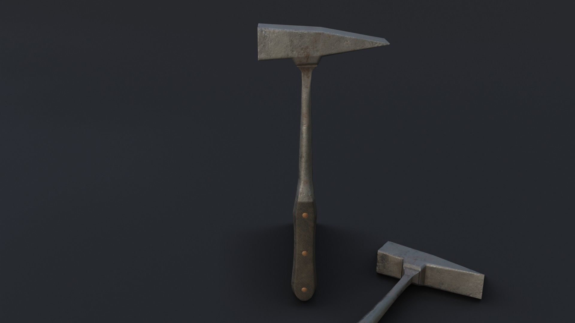 Old Dirty Post Mortem Hammer Low-poly 3D model_14