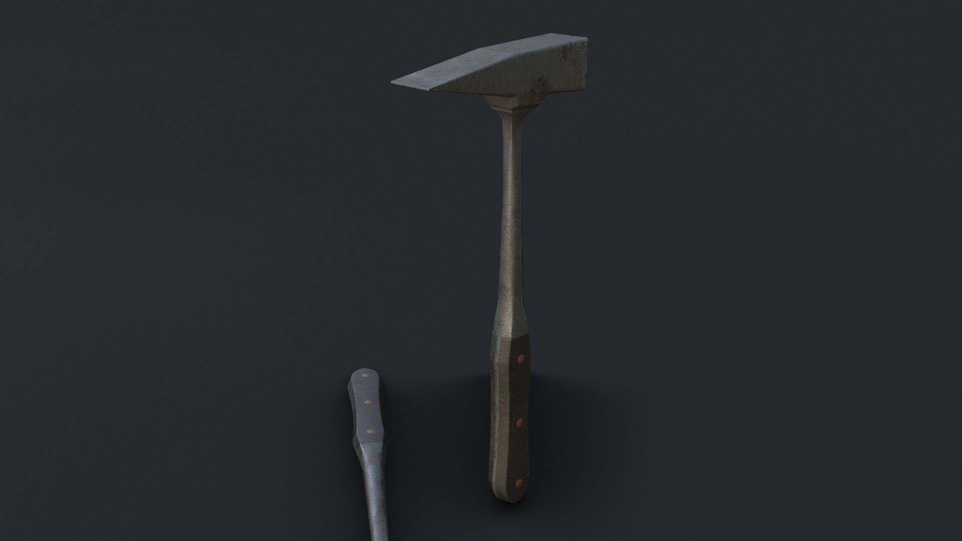 Old Dirty Post Mortem Hammer Low-poly 3D model_27