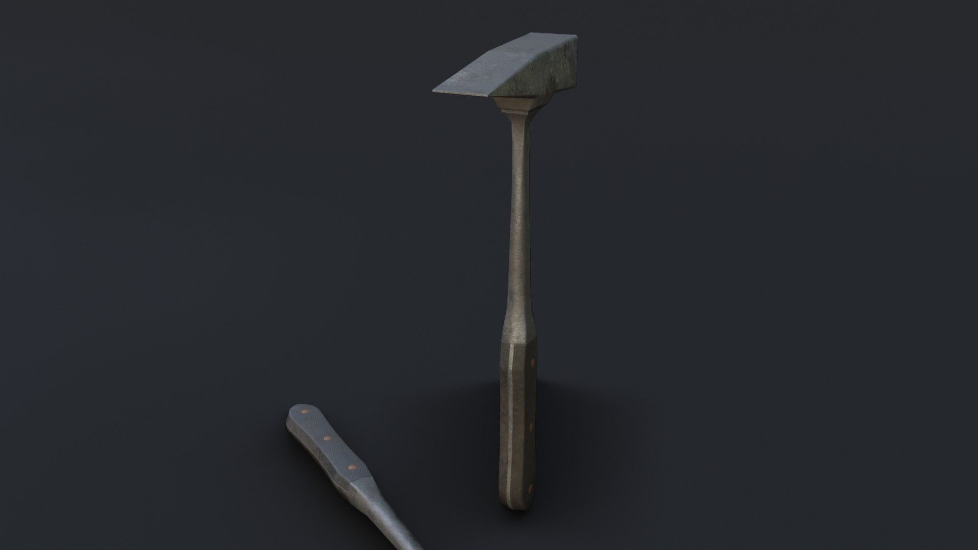 Old Dirty Post Mortem Hammer Low-poly 3D model_25