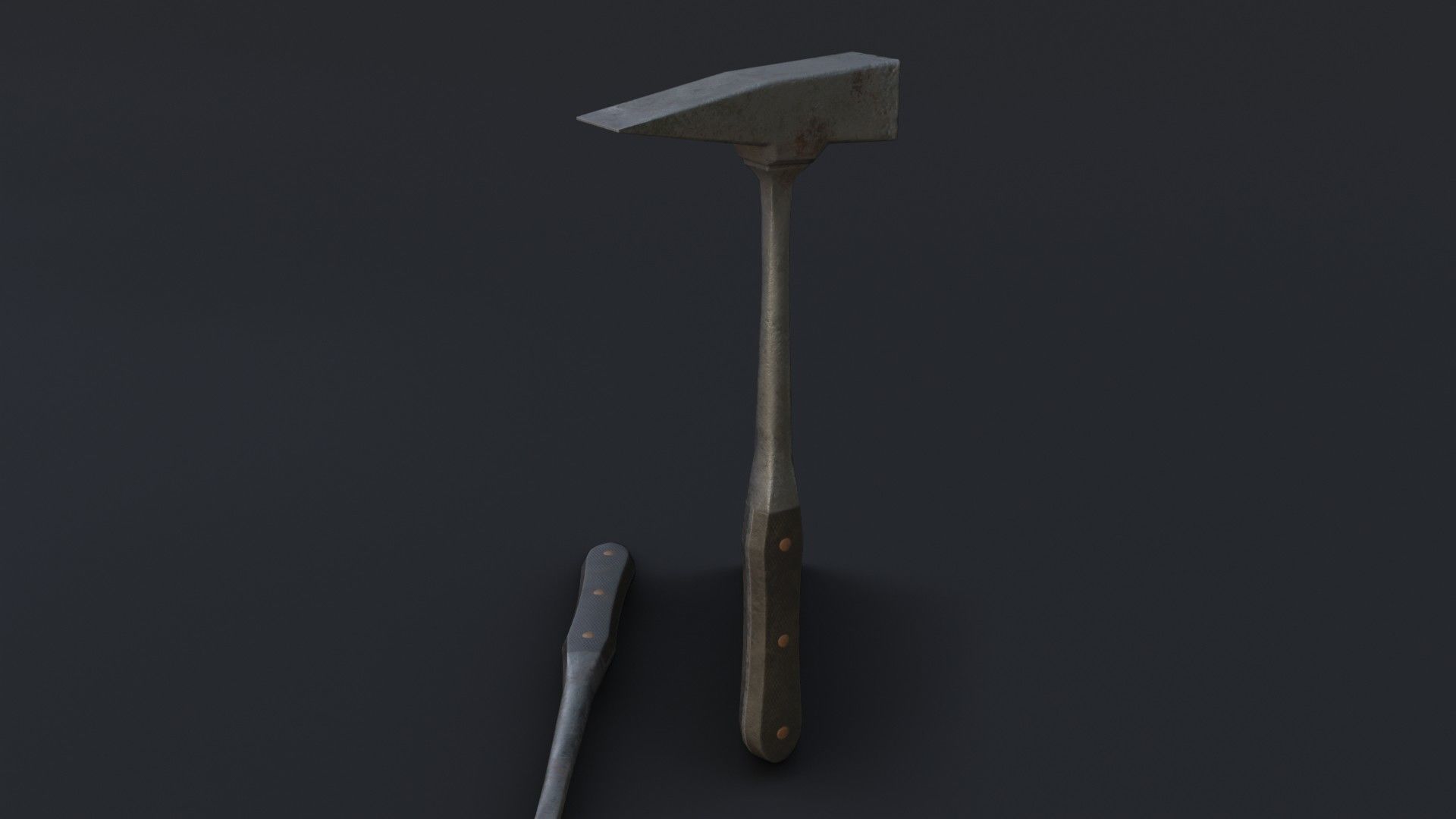 Old Dirty Post Mortem Hammer Low-poly 3D model_28