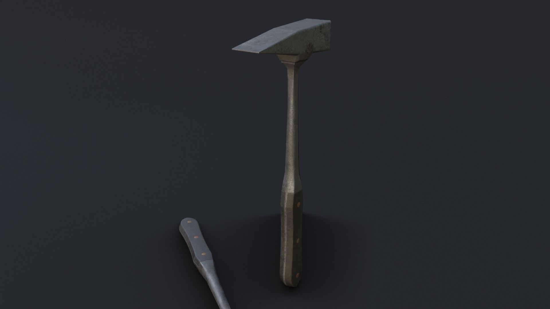 Old Dirty Post Mortem Hammer Low-poly 3D model_26