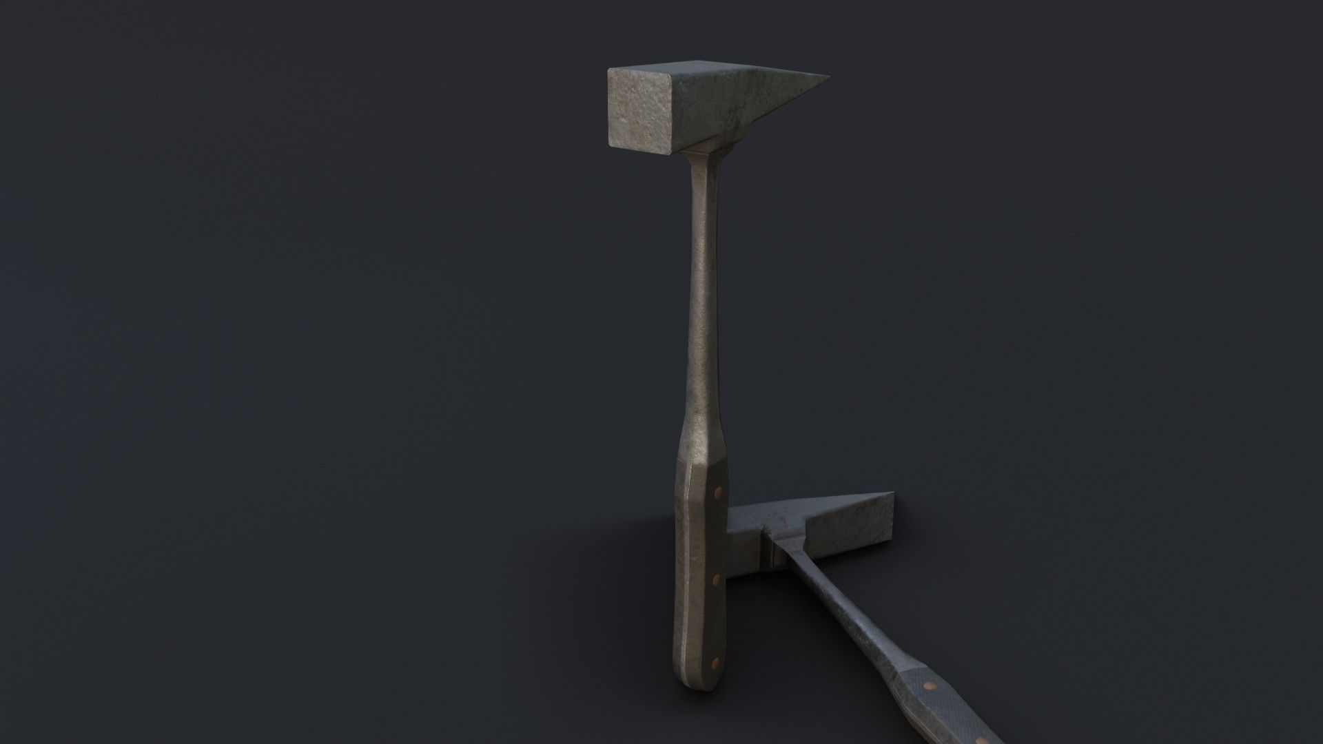 Old Dirty Post Mortem Hammer Low-poly 3D model_9