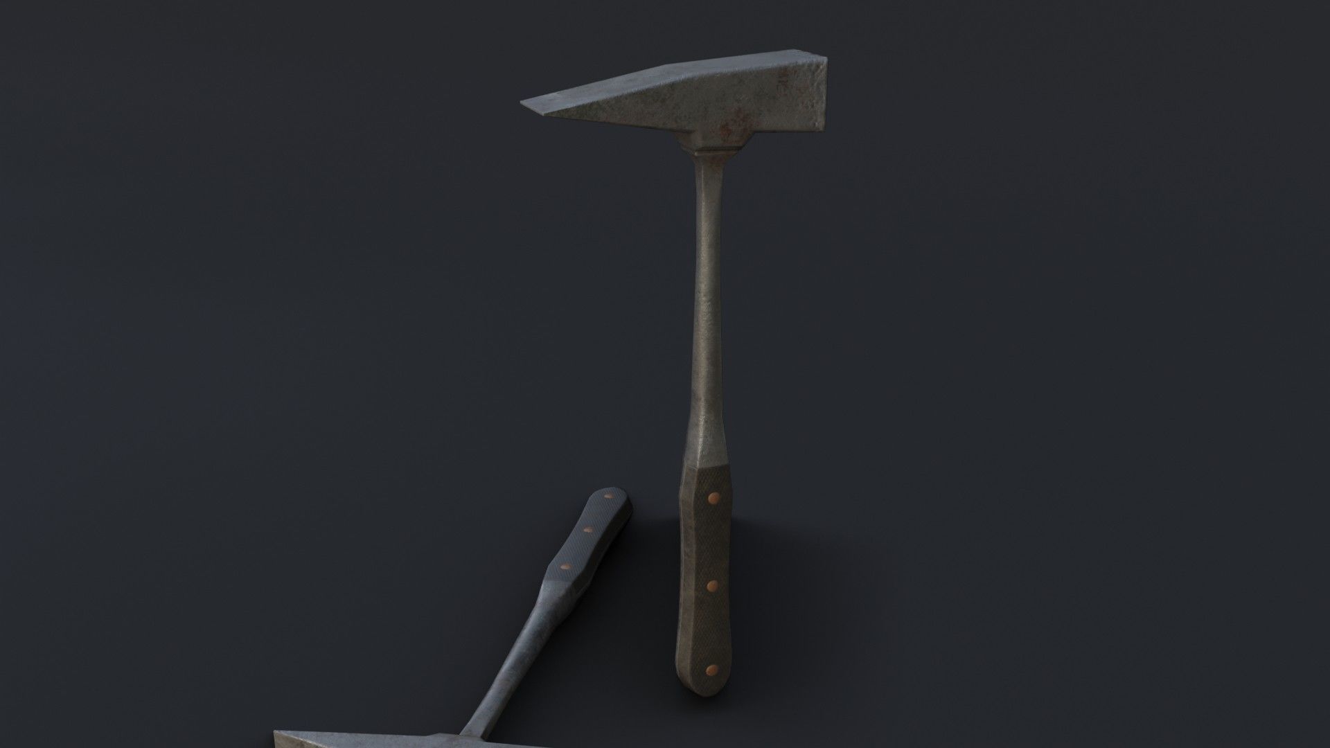 Old Dirty Post Mortem Hammer Low-poly 3D model_29