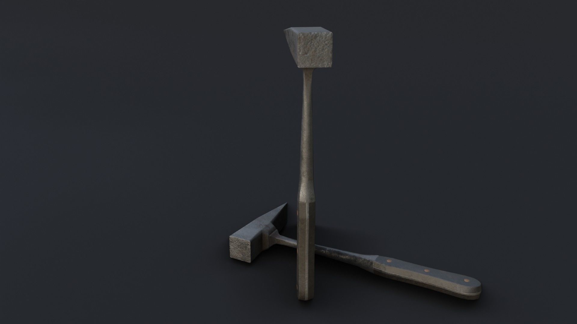 Old Dirty Post Mortem Hammer Low-poly 3D model_5