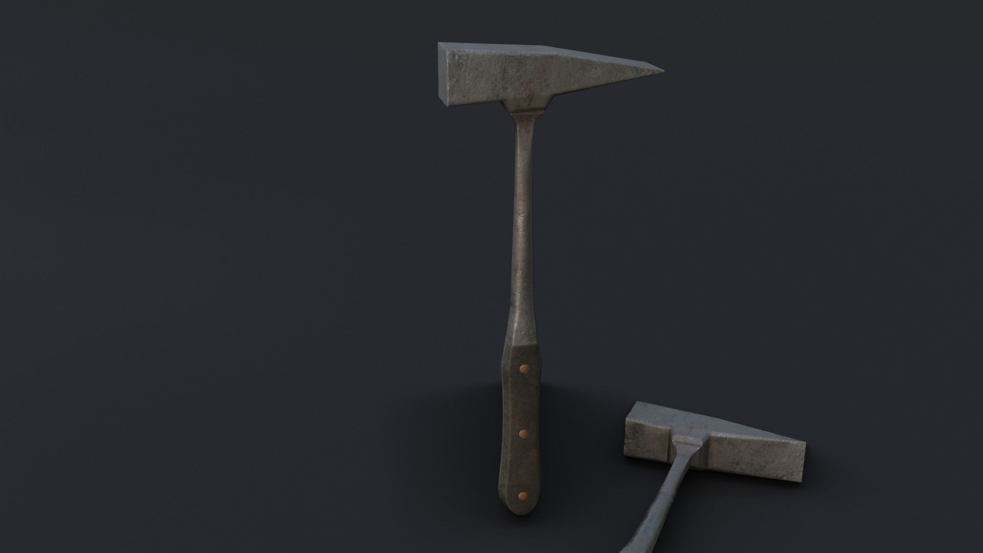 Old Dirty Post Mortem Hammer Low-poly 3D model_13